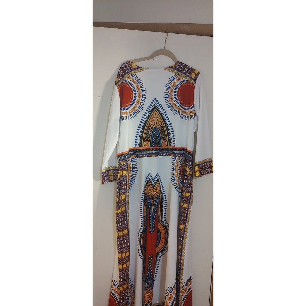 African-Inspired Maxi Dress With Colorful Geometric Patterns